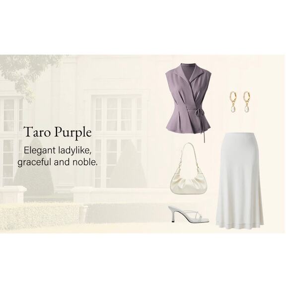 OGL Ponte-De-Roma Surplice Sleeveless Top – Size Large – Taro Purple NWT - Picture 6 of 9